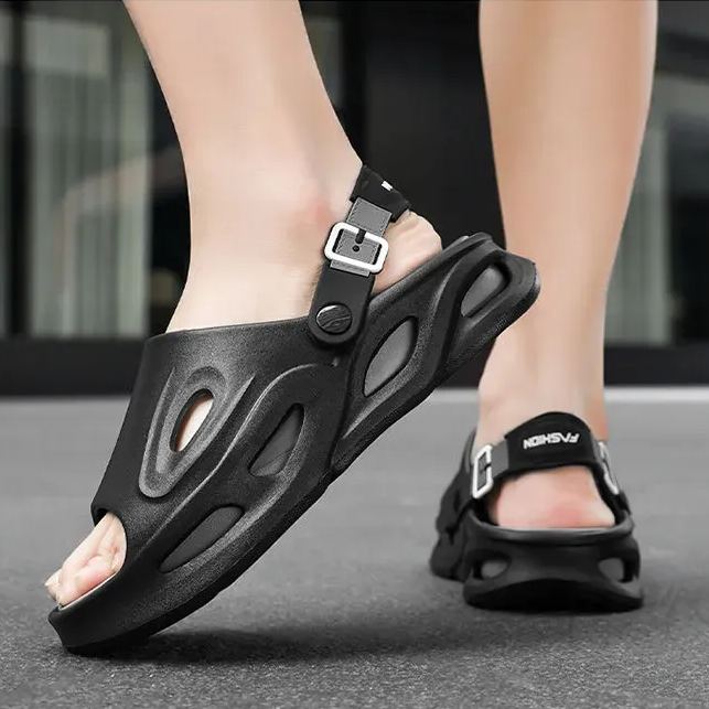 新款厚底EVA拖鞋男款夏季日常外穿百搭一字拖潮流網紅踩屎感涼拖