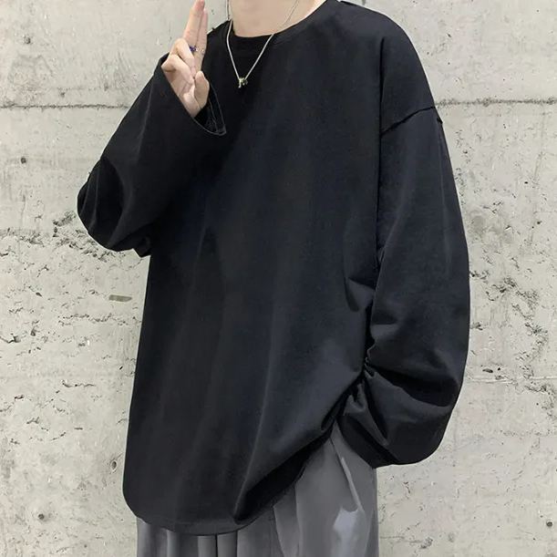 寬鬆潮流ins港風休閒衛衣加厚長袖t恤