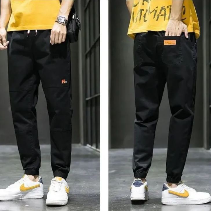 時尚寬鬆百搭薄款休閒束腳九分工裝褲-NitSoon