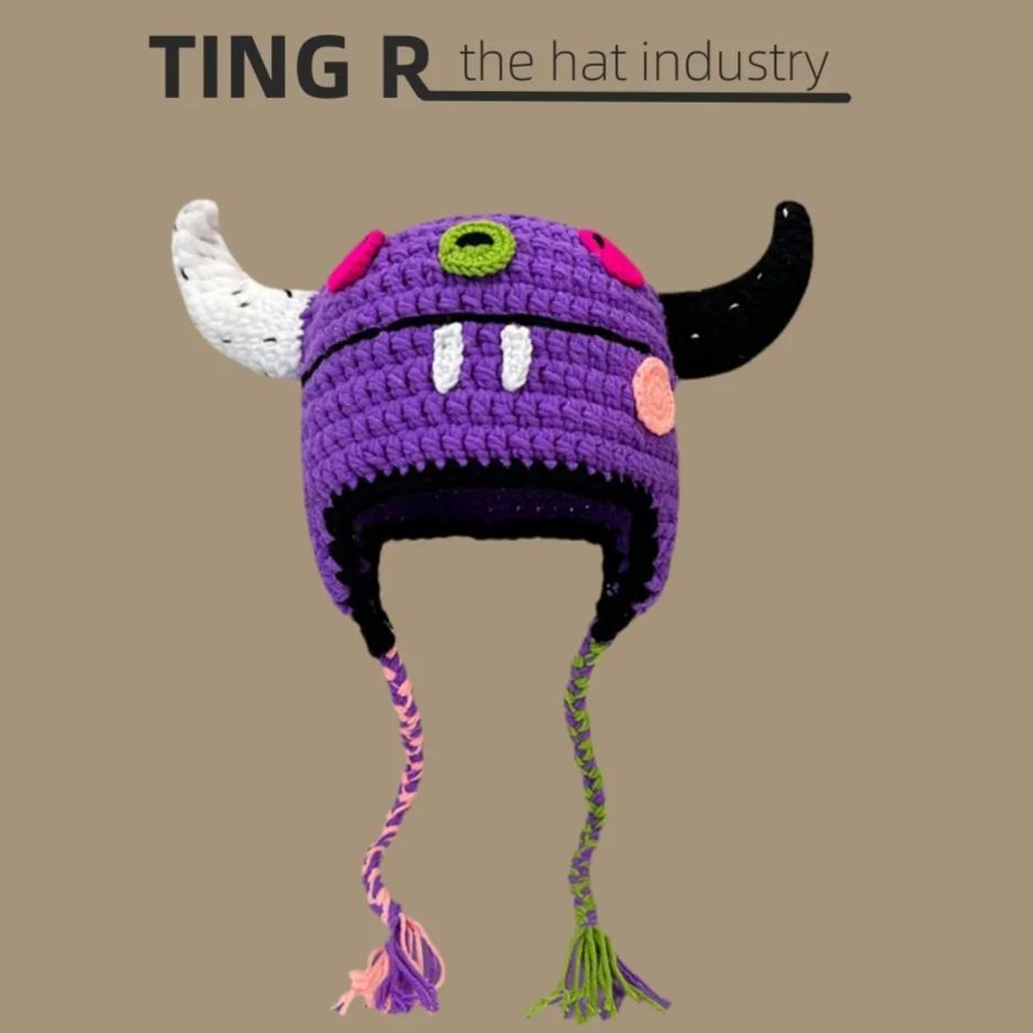 怪物史萊克綠色可愛卡通節日個性搞怪針織帽