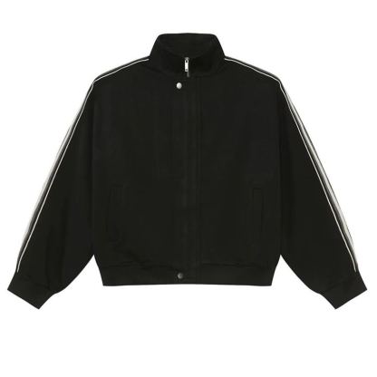 【單件】韓系立領撞色杠條休閒運動兩件套裝