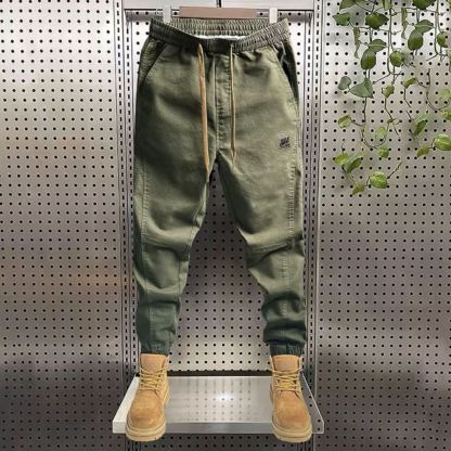 寬鬆大碼休閒百搭束腳運動工裝褲