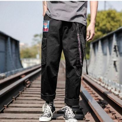 時尚休閑工裝百搭個性潮流帥氣束腳褲