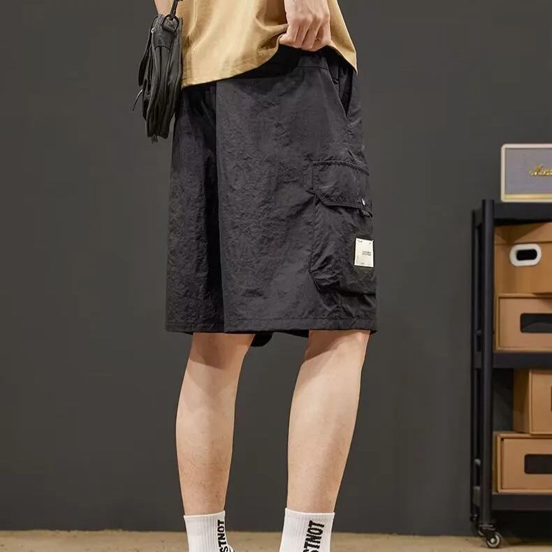 大口袋薄款寬鬆五分速乾工裝短褲