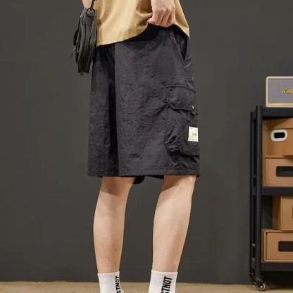 大口袋薄款寬鬆五分速乾工裝短褲