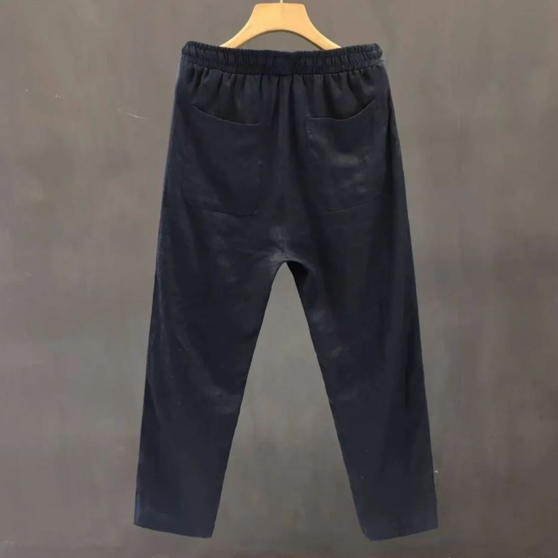 薄款透氣棉麻休閒褲直筒寬鬆九分褲