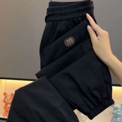 冰絲薄款寬鬆顯瘦大碼防曬涼九分運動褲