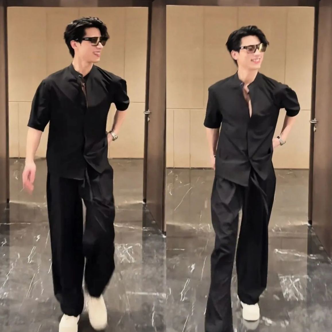 【單件/套裝】韓版潮流素色薄款冰絲襯衫+百搭休閑西裝兩件套