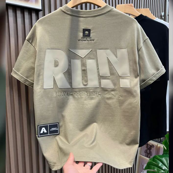 美式落肩寬鬆百搭潮流字母短袖t恤