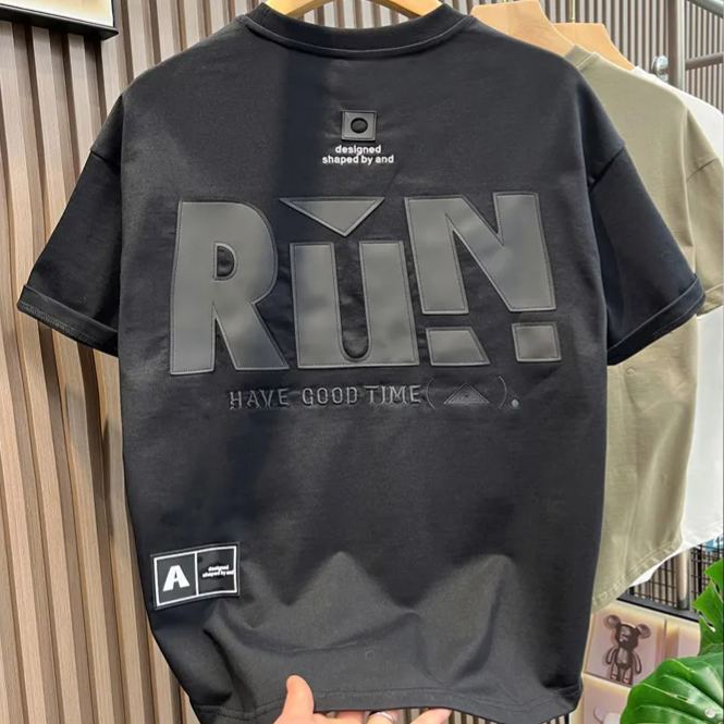 美式落肩寬鬆百搭潮流字母短袖t恤