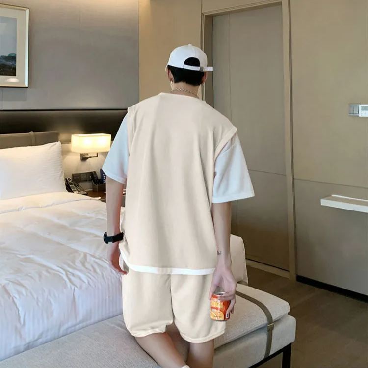 【整套】圓領運動休閒潮流百搭寬鬆兩件套裝