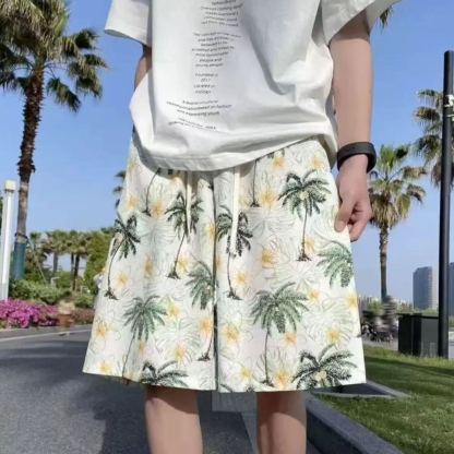 夏威夷沙灘褲潮流寬鬆直筒休閒褲五分褲