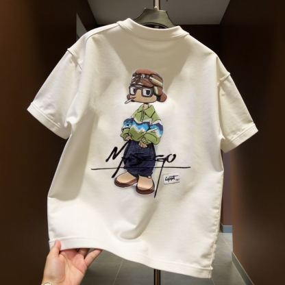 美式純棉寬鬆男女同款潮流短袖T恤