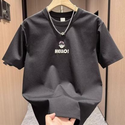 潮流休閒寬鬆韓版圓領印花短袖T恤