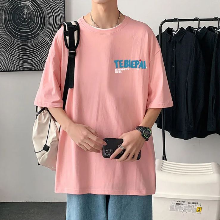 純棉情侶寬鬆港風chic百搭小眾套頭短袖