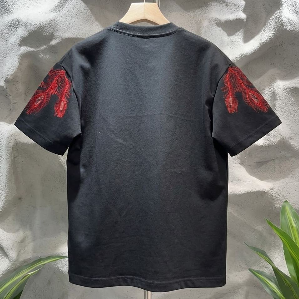 刺繡圓領休閒時尚潮流休閒寬鬆短袖T恤