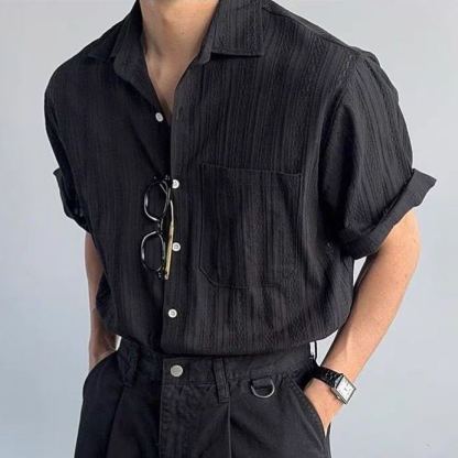 日系棉麻老錢風個性短袖襯衫