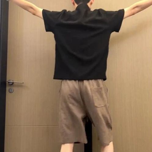 【單件/套裝】薄款垂感透氣短袖老錢風仿亞麻短褲兩件套