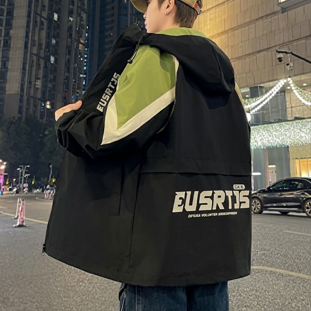 @潮流百搭連帽夾克鬆薄款帥氣外套