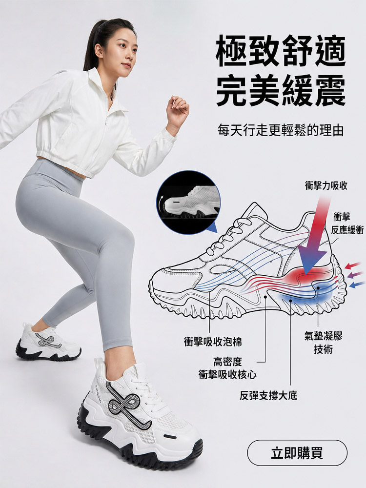 鬆糕運動休閒厚底老爹鞋女
