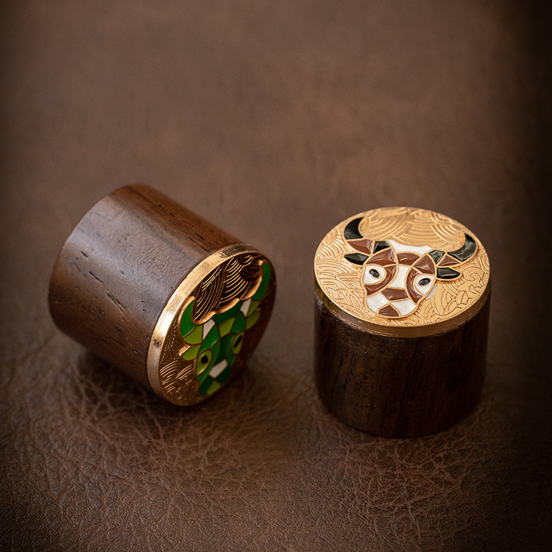 黑檀木景泰藍蓋置鐵壺紫砂壺蓋擱置蓋碗茶壺實木蓋托茶漏托道配件