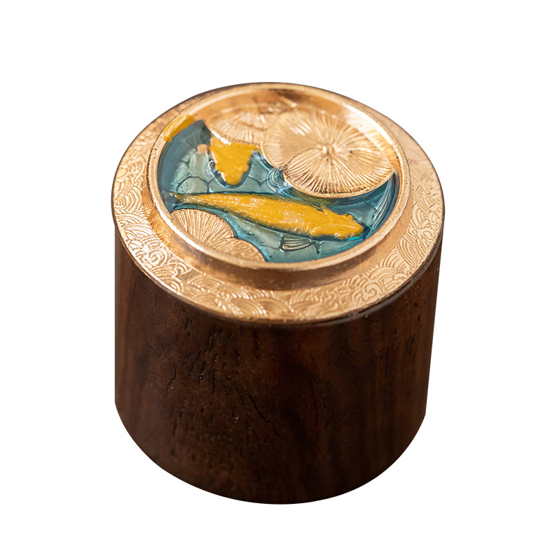 黑檀木景泰藍蓋置鐵壺紫砂壺蓋擱置蓋碗茶壺實木蓋托茶漏托道配件