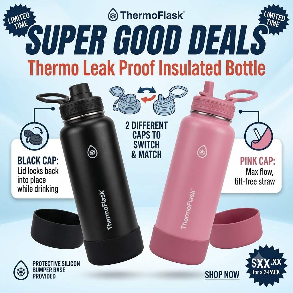 ThemoFlask Leak Proof Insulated Bottle 950ml x 2