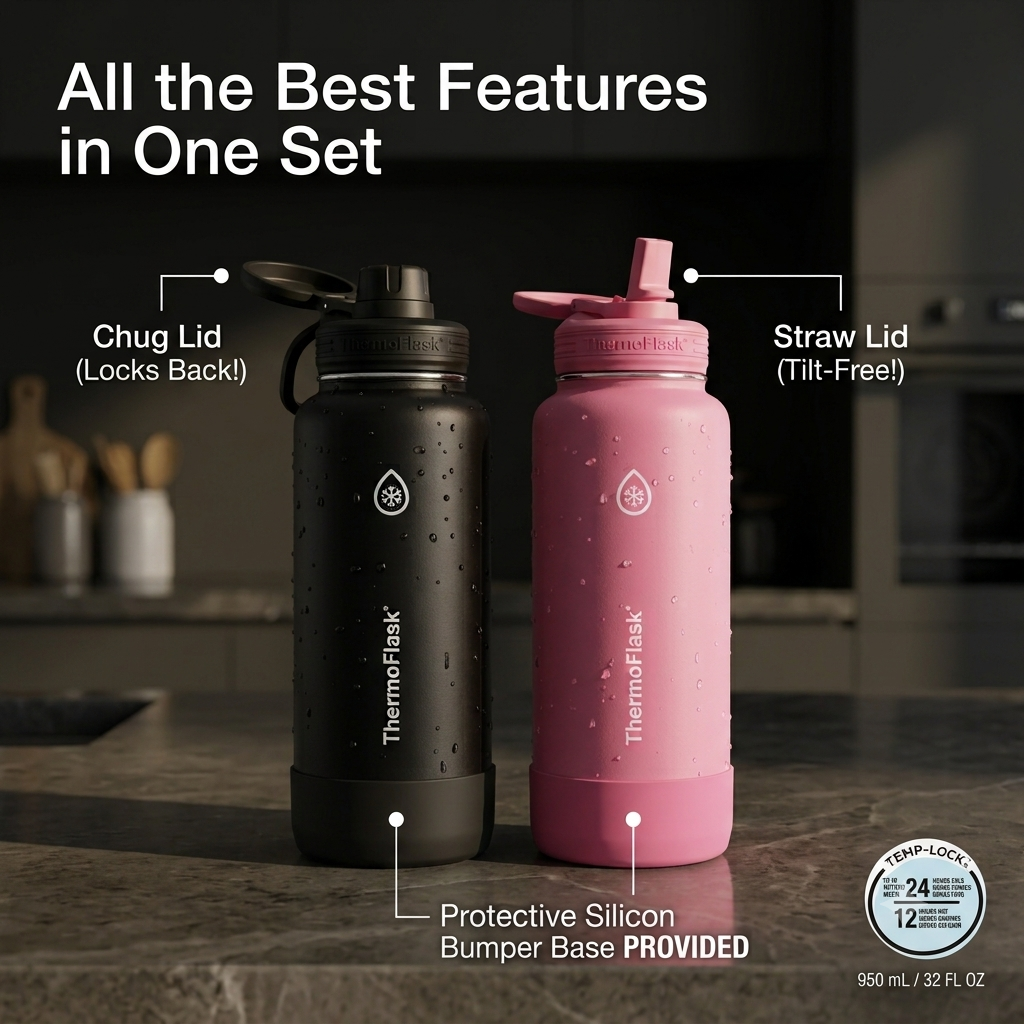 ThemoFlask Leak Proof Insulated Bottle 950ml x 2