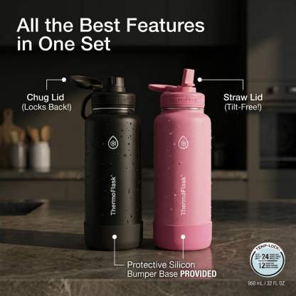 ThemoFlask Leak Proof Insulated Bottle 950ml x 2