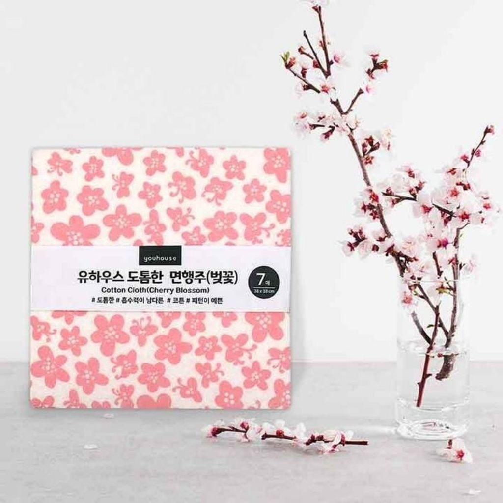 (Direct from Korea) U-House Cherry Blossom Dishcloth 38x38cm