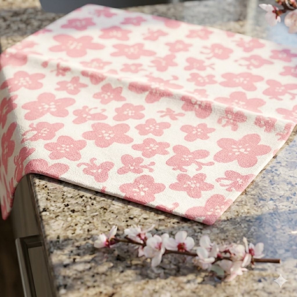 (Direct from Korea) U-House Cherry Blossom Dishcloth 38x38cm