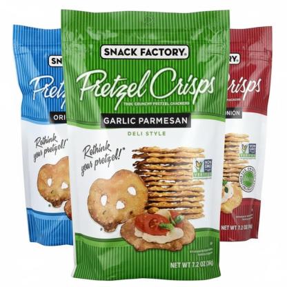 Snack Factory Pretzel Crips 204g - Honey Mustard & Onion / Garlic Parmesan / Original