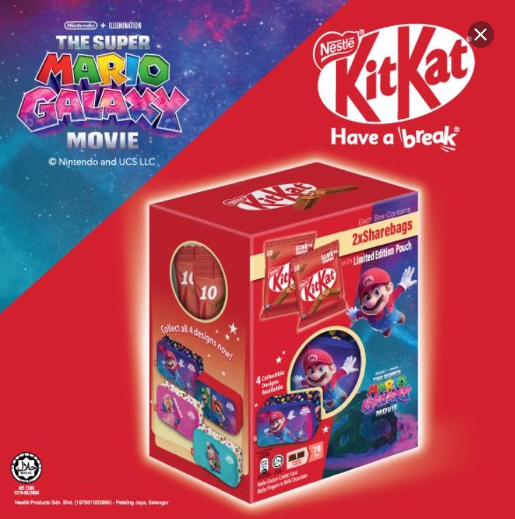 KitKat X Mario Galaxy Movie  (FREE LIMITED EDITION Mario Pouch)