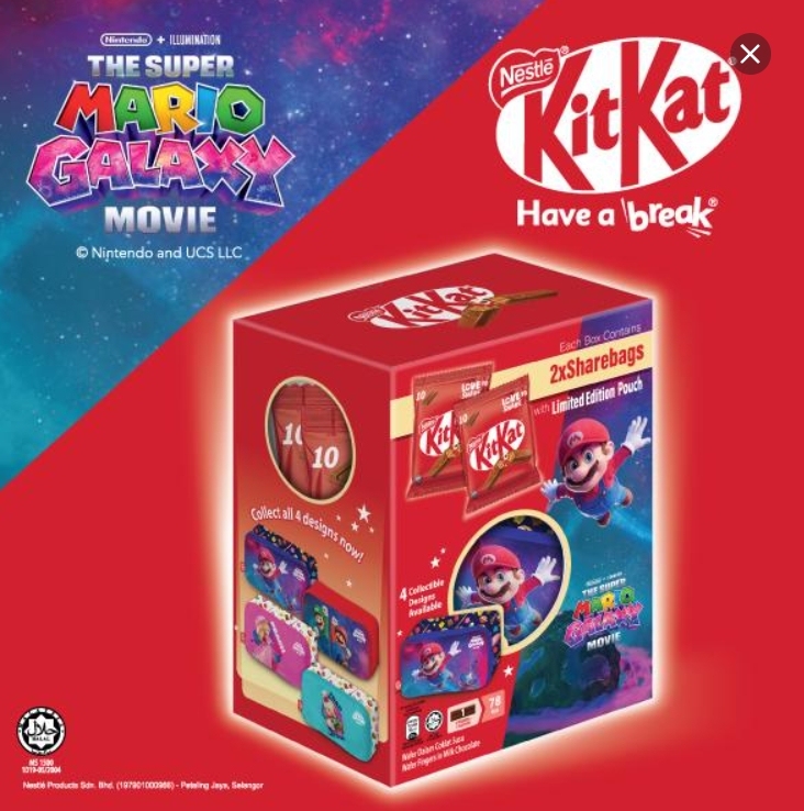 KitKat X Mario Galaxy Movie  (FREE LIMITED EDITION Mario Pouch)
