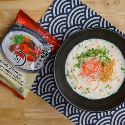 A1 S&J Crab Flavour Rice Vermicelli White Soup, 4 x 100G