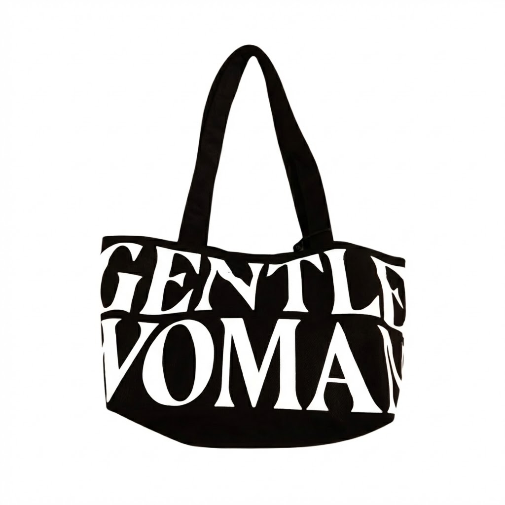 GENTLEWOMEN Canvas Shoulder Tote Bag - Cream / Black