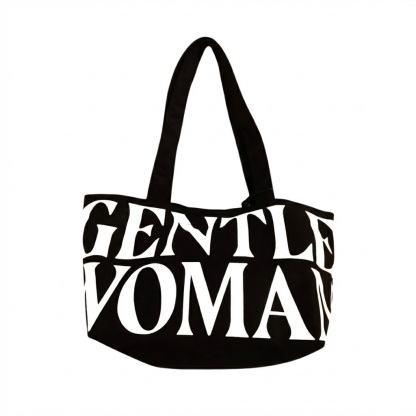 GENTLEWOMEN Canvas Shoulder Tote Bag - Cream / Black
