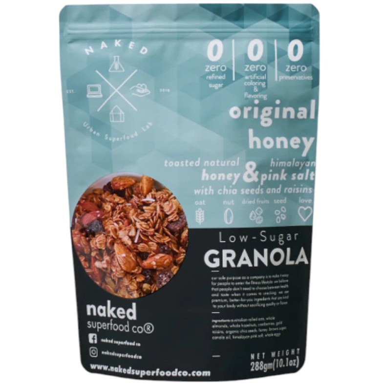 Low Sugar Granola 288g - ZERO refined sugar, ZERO artificial coloring & flavouring, ZERO preservatives