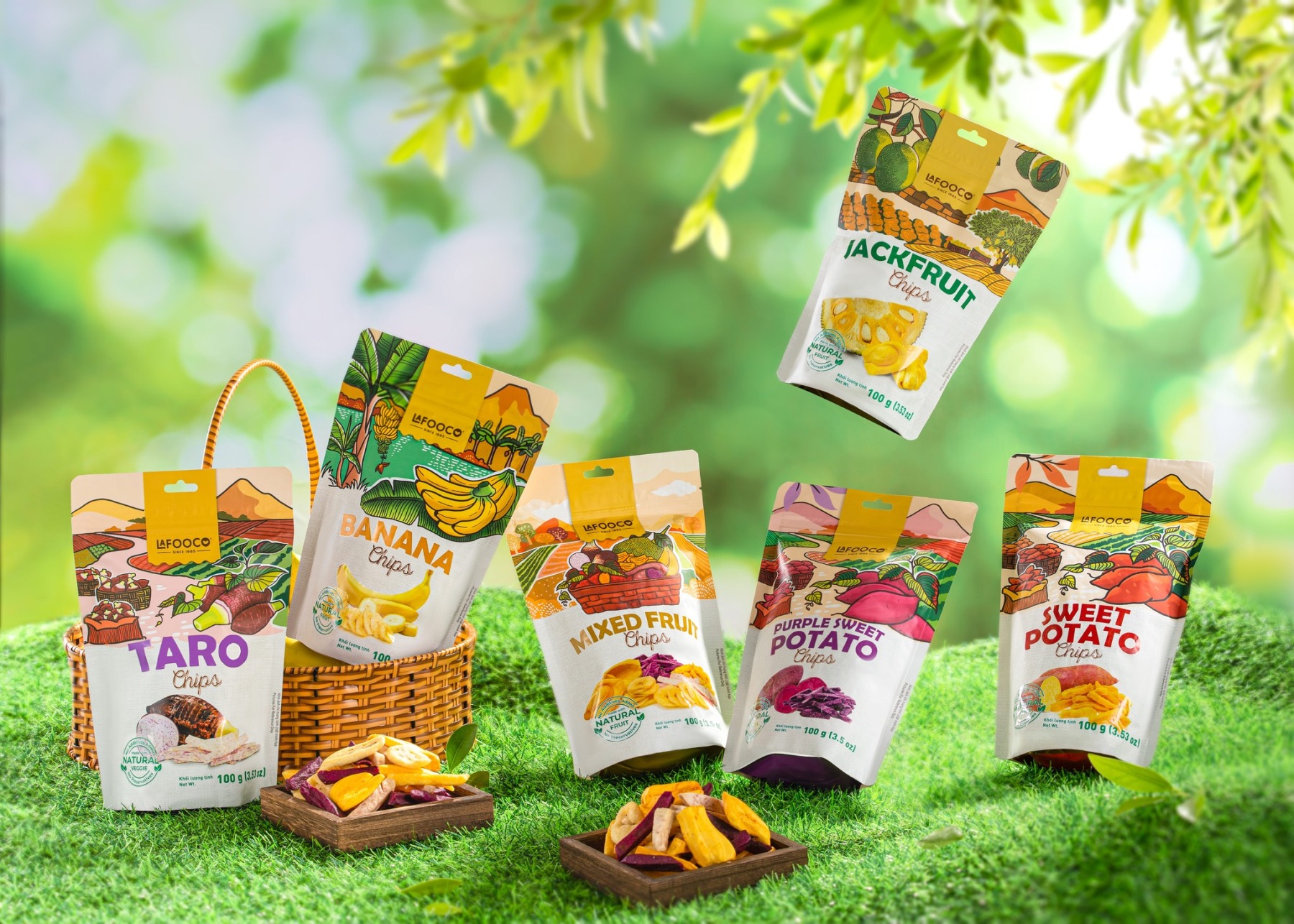 Lafooco Natural Fruit Chips, 100g - Product of Vietnam