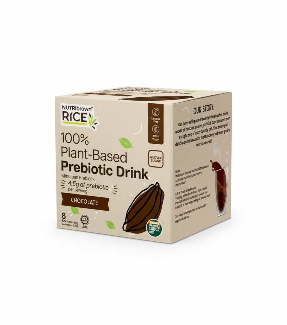 NutriBrown 100% Plant-Based Prebiotic Drink Purple Sweet Potato & Chocolate Flavors