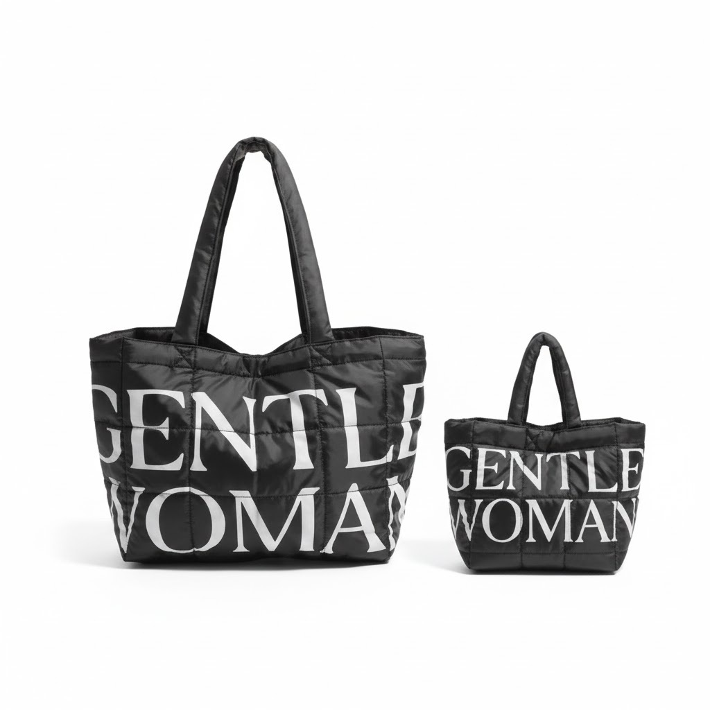 Gentlewoman Puffer Bag  - Black / Grey / Cream