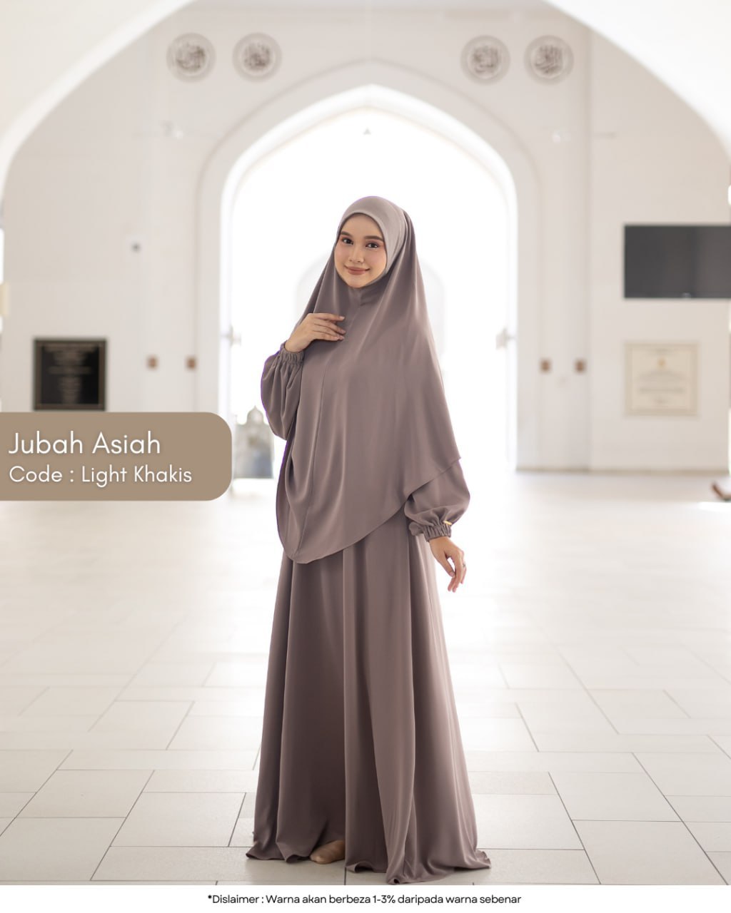 Jubah Asiah (Free Tudung Sarung Berdagu & Niqab 1 Layer)