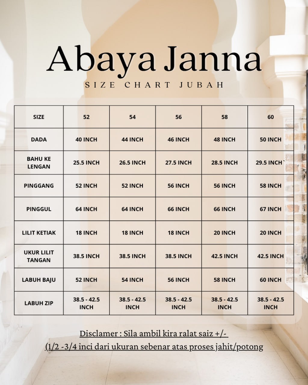 [ABAYA ONLY] Hadramiyah Abaya Janna Dubai Nida' Umrah Travel Muslimah