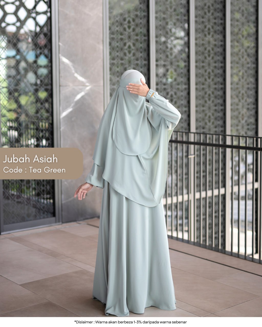 Jubah Asiah (Free Tudung Sarung Berdagu & Niqab 1 Layer)