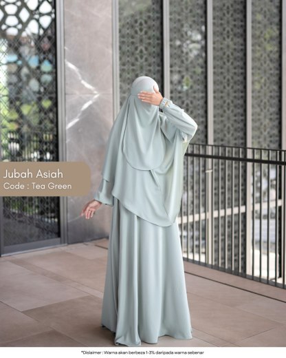 Jubah Asiah (Free Tudung Sarung Berdagu & Niqab 1 Layer)