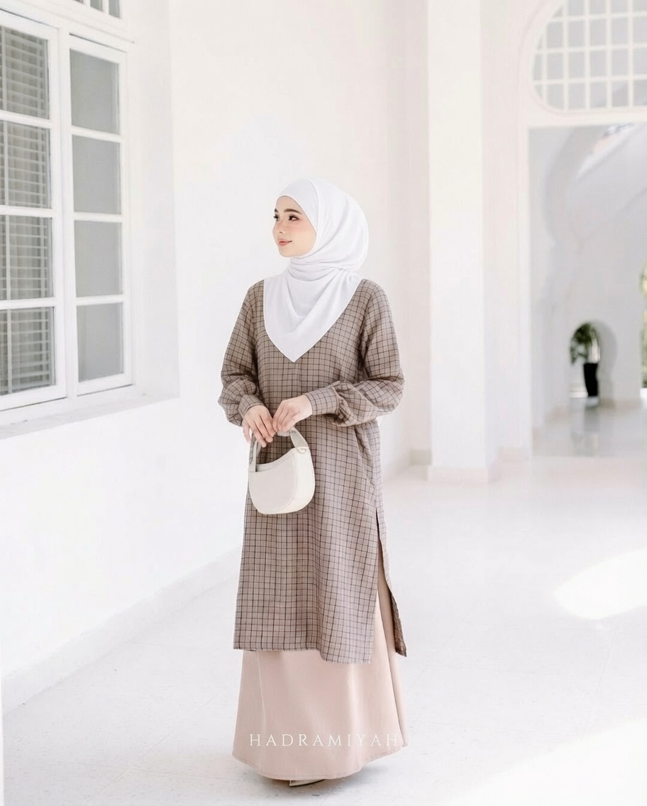 Hadramiyah Melur Blouse Skirt Suit Umrah Travel Muslimah