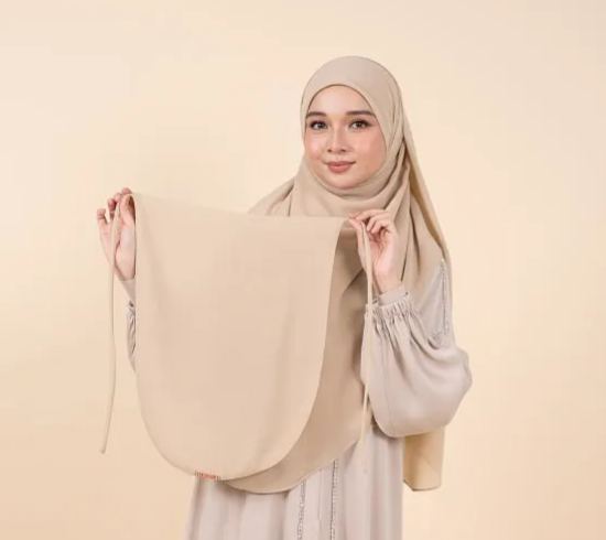 Hadramiyah Purdah Curve Chiffon Umrah Travel Muslimah