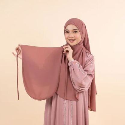 Hadramiyah Purdah Curve Chiffon Umrah Travel Muslimah