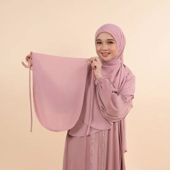 Hadramiyah Purdah Curve Chiffon Umrah Travel Muslimah