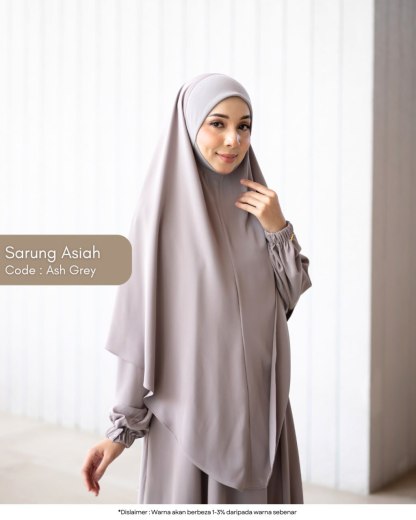 Khimar Sarung Berdagu Asiah Termasuk Niqab 1 Layer